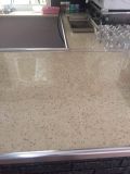 Golden Brown Artificial Crystal Quartz Stone Big Slab for Kitchen Top