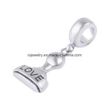 Stainless Steel Pendant Black Engraved Love Charm