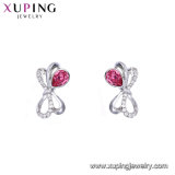 Xuping Latest Designs White Gold Moon Star Designs Crystals From Swarovski Drop Earrings