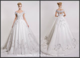 off Shoulder Wedding Ball Gown Silver Crystal Beads Bridal Dresses Vestidos Wd2016