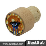 Wooden Wine Bottle Stopper (Round) (WJSY)