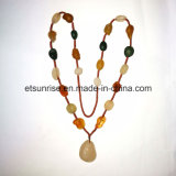 Semi Precious Gemstone Natural Crystal Rough Agate Carnelian Necklace