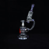 New Cross-Crystal Recycler Hookah Glass Pipe Smoking Water Pipe