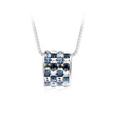 Popular Design of Lucky Ring Crystal Pendant Platinum Plated Necklace