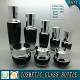 Empty Black Serum Bottle 30ml 50ml Lotion Glass Cosmetic Container