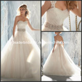 Lace Wedding Dresses Crystal Sash Bridal Ball Gowns M1959