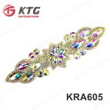 Elegant Customized Design Crystal Ab Handmade Rhinestone Applique Patch for Wedding Dress