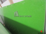 Green Manmade Quartz Slab with Glass / Crystal