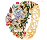 Bangle -68 Fashion Luxury Colorful Rhinestone Wedding Banlge in Flower Deisgn