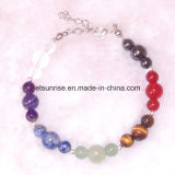 Natural Stone Round Beads Elasticity Rope Men Women Bracelet