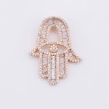 Foxi Jewelry Lucky Hamsa Hand Praying Zircon Charm Pendant