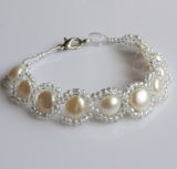 100% Natural Freshwater Pearl Bracelet (EB1530-1)