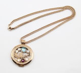 Hot Sale Rose Gole Stainless Steel Floating Locket Pendant Necklace