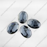 Grey Machine Cut Mirror Glass Stones for Jewelry Decorative