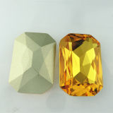 Dz-3008 Citrine Rectangle Glass Beads