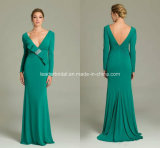 V-Neck Olive Chiffon Vintage Mother's Dress Evening Dresses Z7028