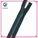 Black Separating Rhinestone Zipper - Crystal Stones