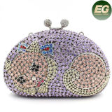 Latest Fashion Cat Crystal Ladies Evening Purse Clutch Bag Handbags Leb731