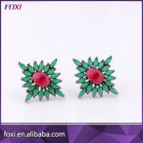 New Design Crystal Stone Jewelry Gold Stud Earrings for Women