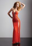 Chiffon Orange Sexy Slide Long Evening Dresses (ED0303)